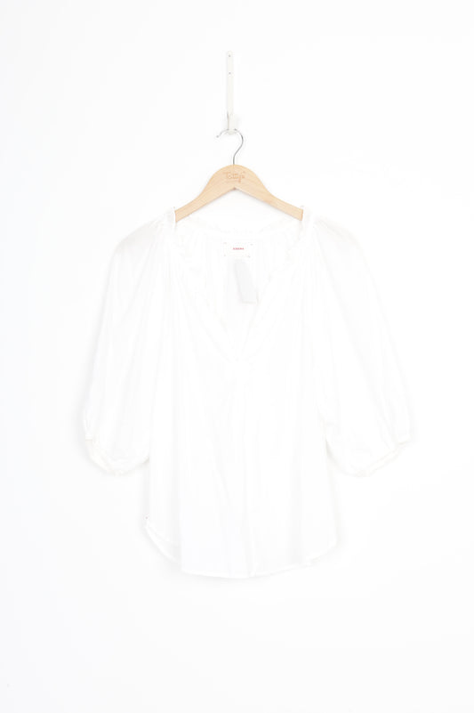 Xirena Womens White Blouse Size L