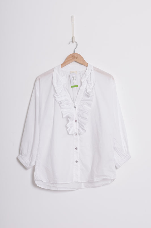 Mahsa Womens White Shirt Size XS