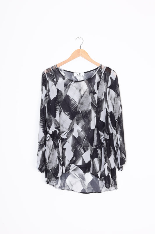 Obi Womens Grey Blouse Size 12