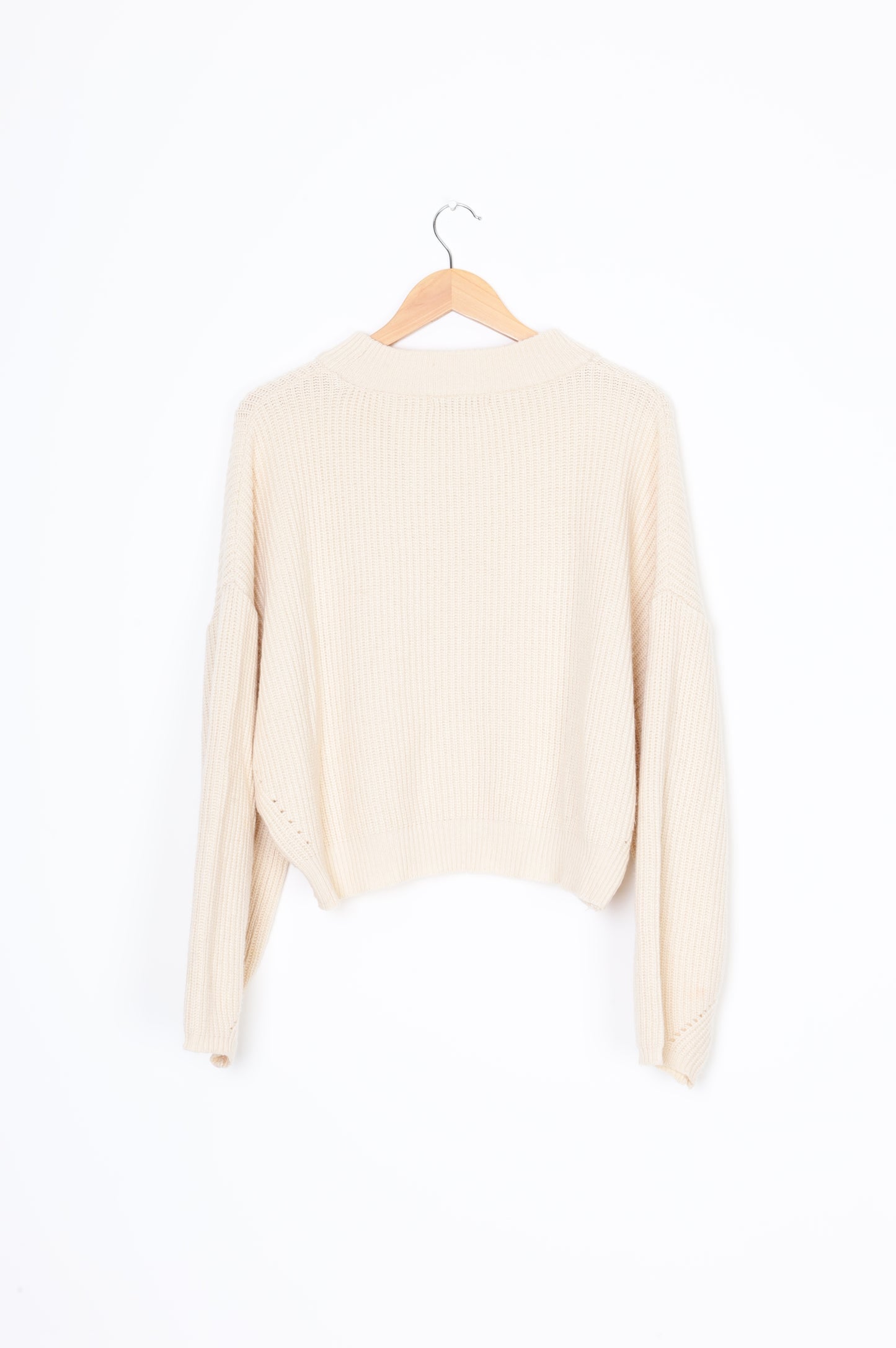 Taupe Womens Cream Jumper Size M