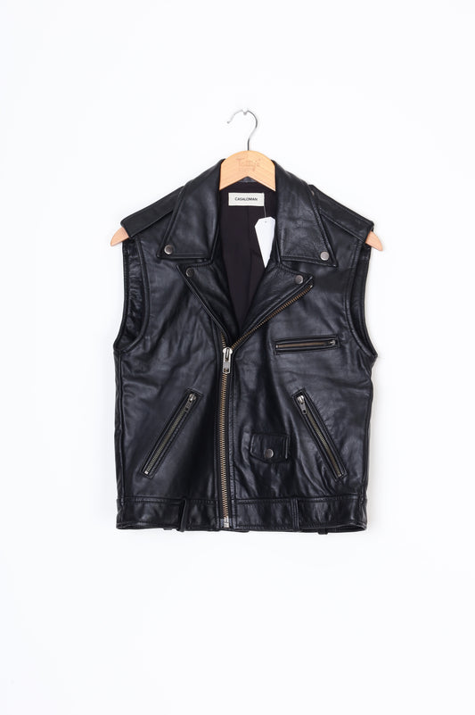 casaloman Mens Black Vest Size S