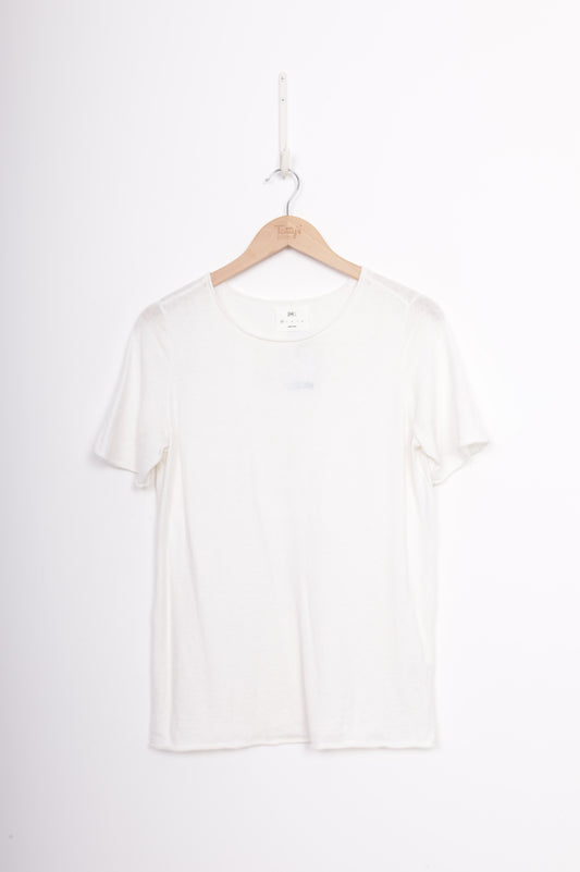 juliette hogan Womens White T-shirt Size XS