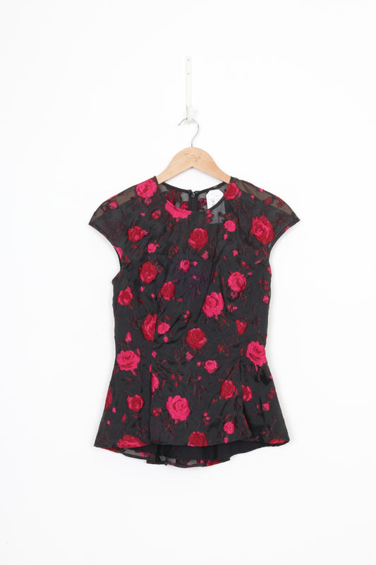 Lela Rose Womens Black Top Size 2