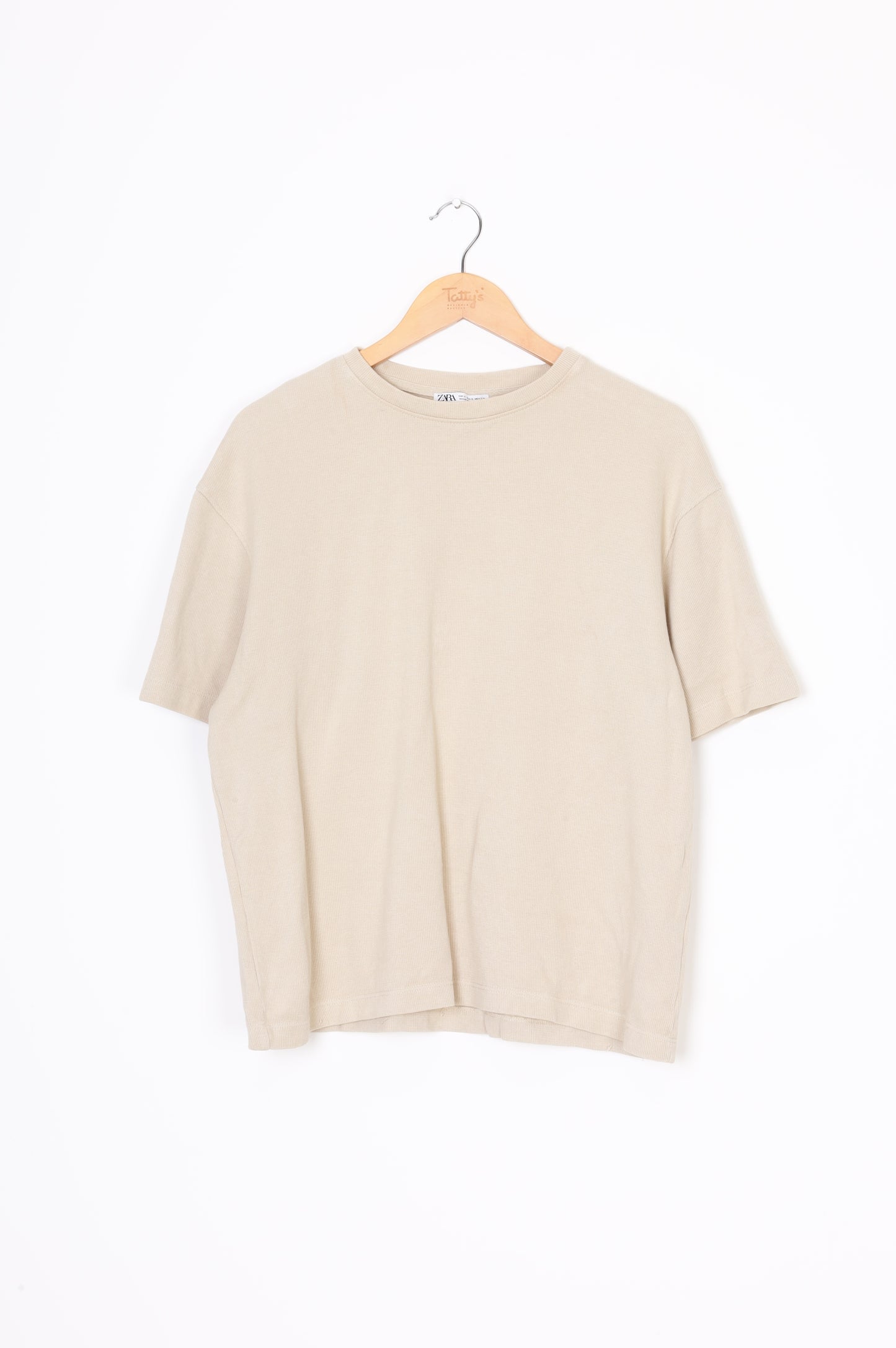 Zara Mens Beige T-shirt Size S