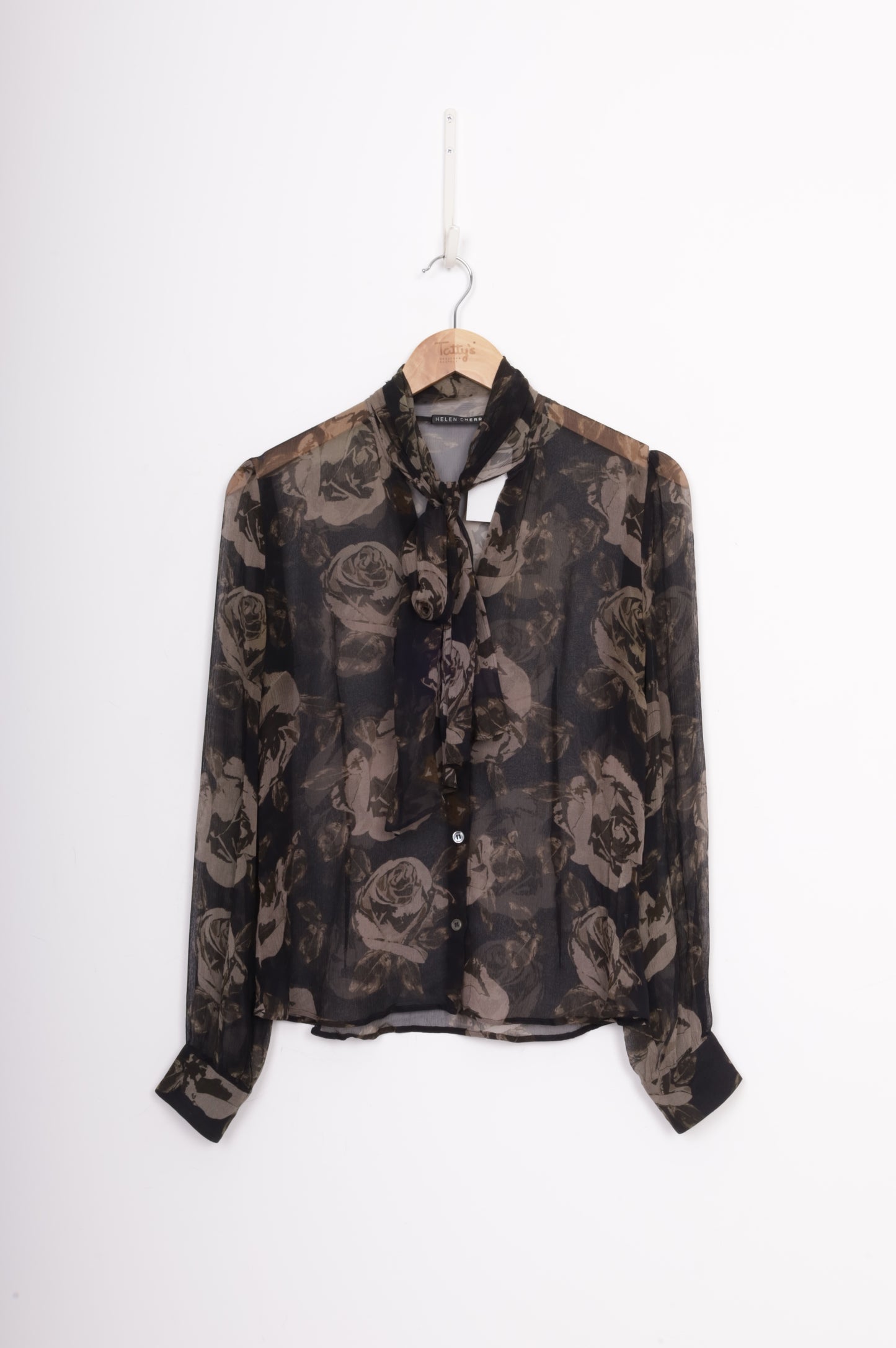 Helen Cherry Womens Brown Blouse Size S