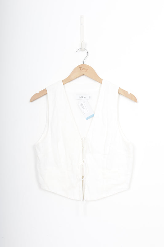 Misha Womens White Top Size S