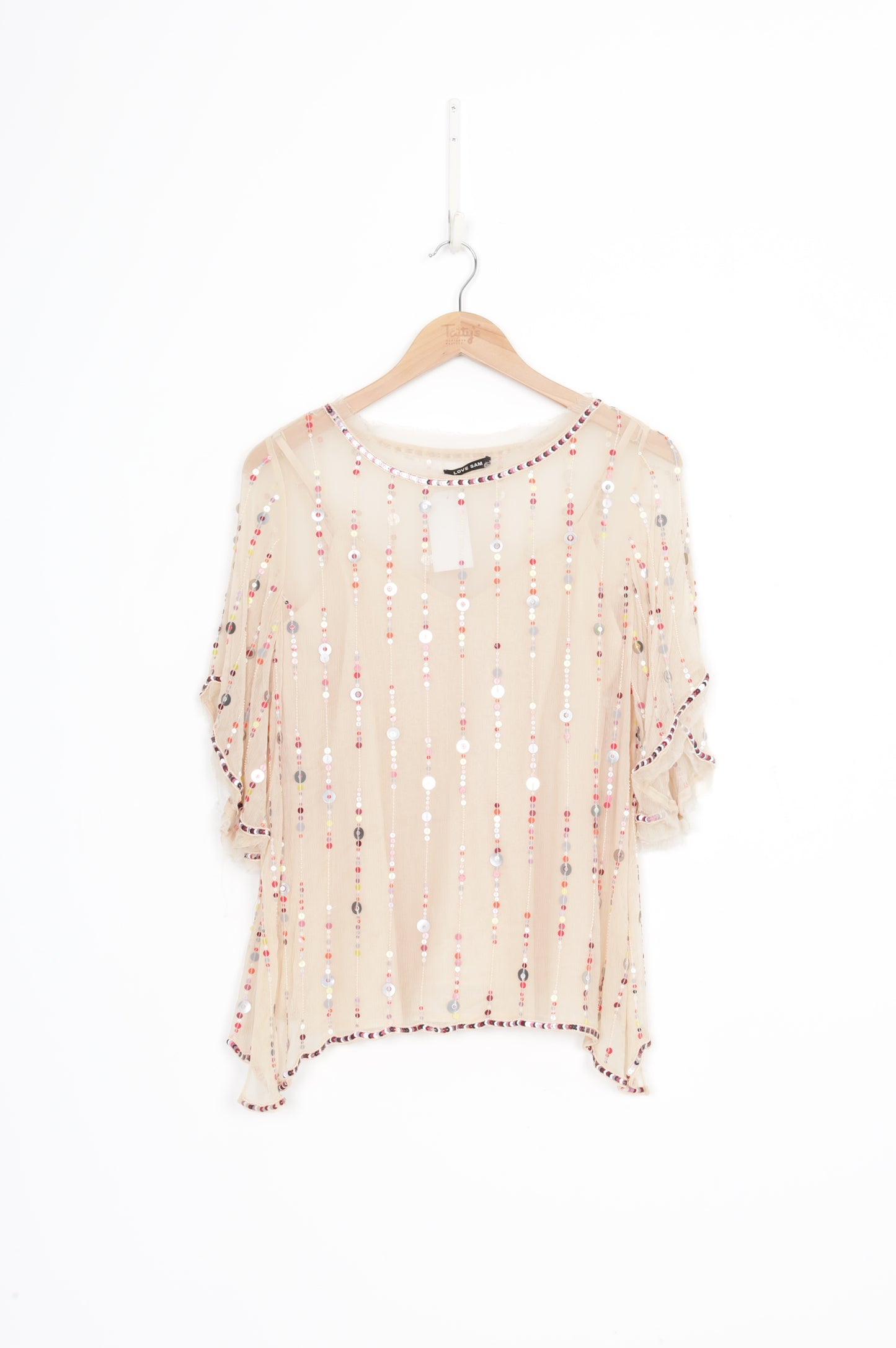 Love Sam Womens Beige Top Size 10