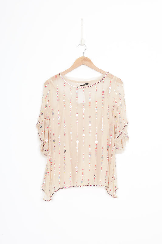 Love Sam Womens Beige Top Size 10