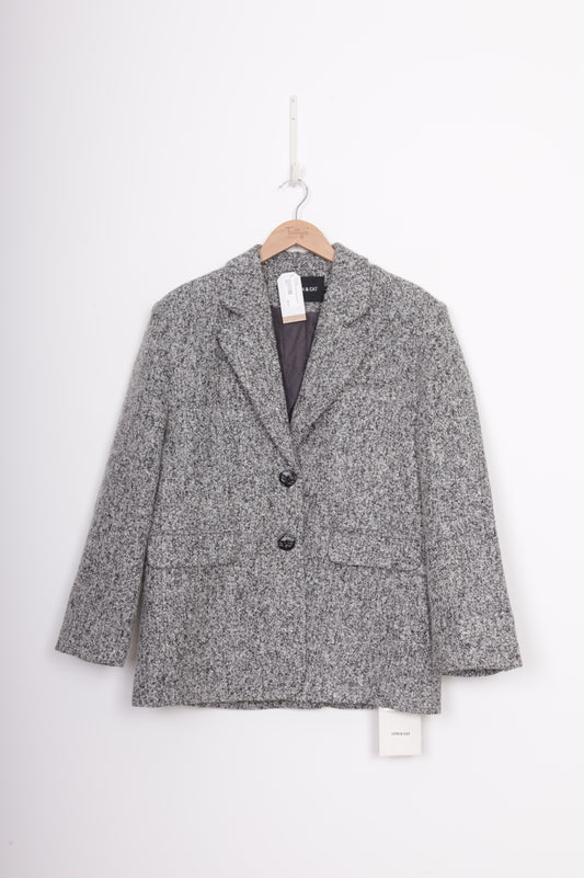Lion & Cat Womens Grey Coat Size M
