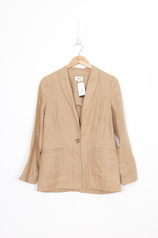 Seed Womens Beige Blazer Size 6