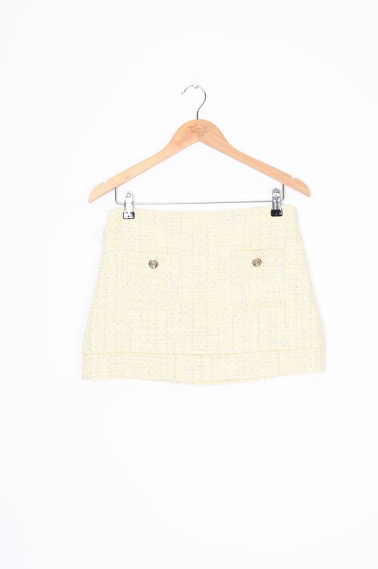 Maje Womens Yellow Mini Skirt Size EU 36