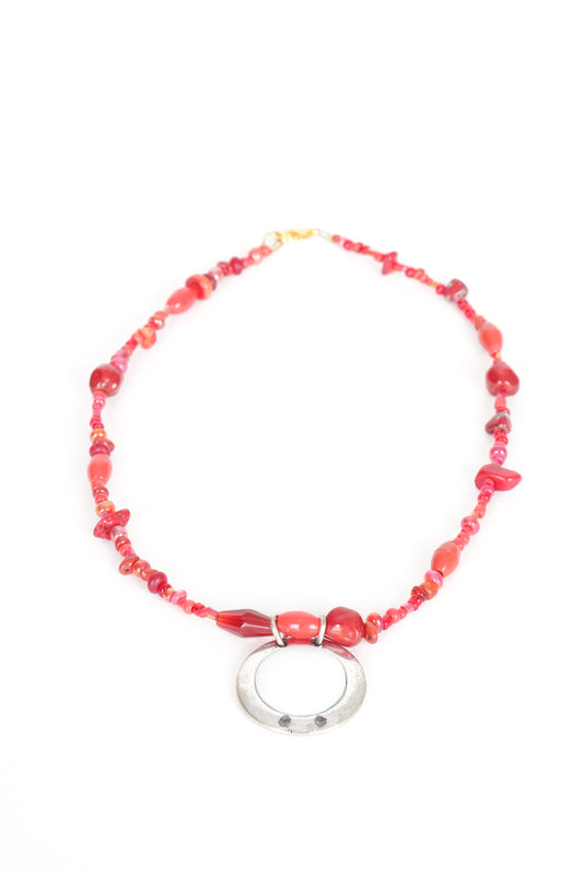 Harriet Xooj Womens Red Necklace Size O/S
