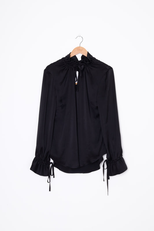 Shjark Womens Black Blouse Size S