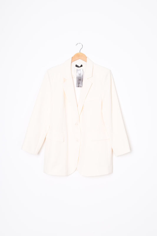 David Pond Womens Cream Blazer Size L