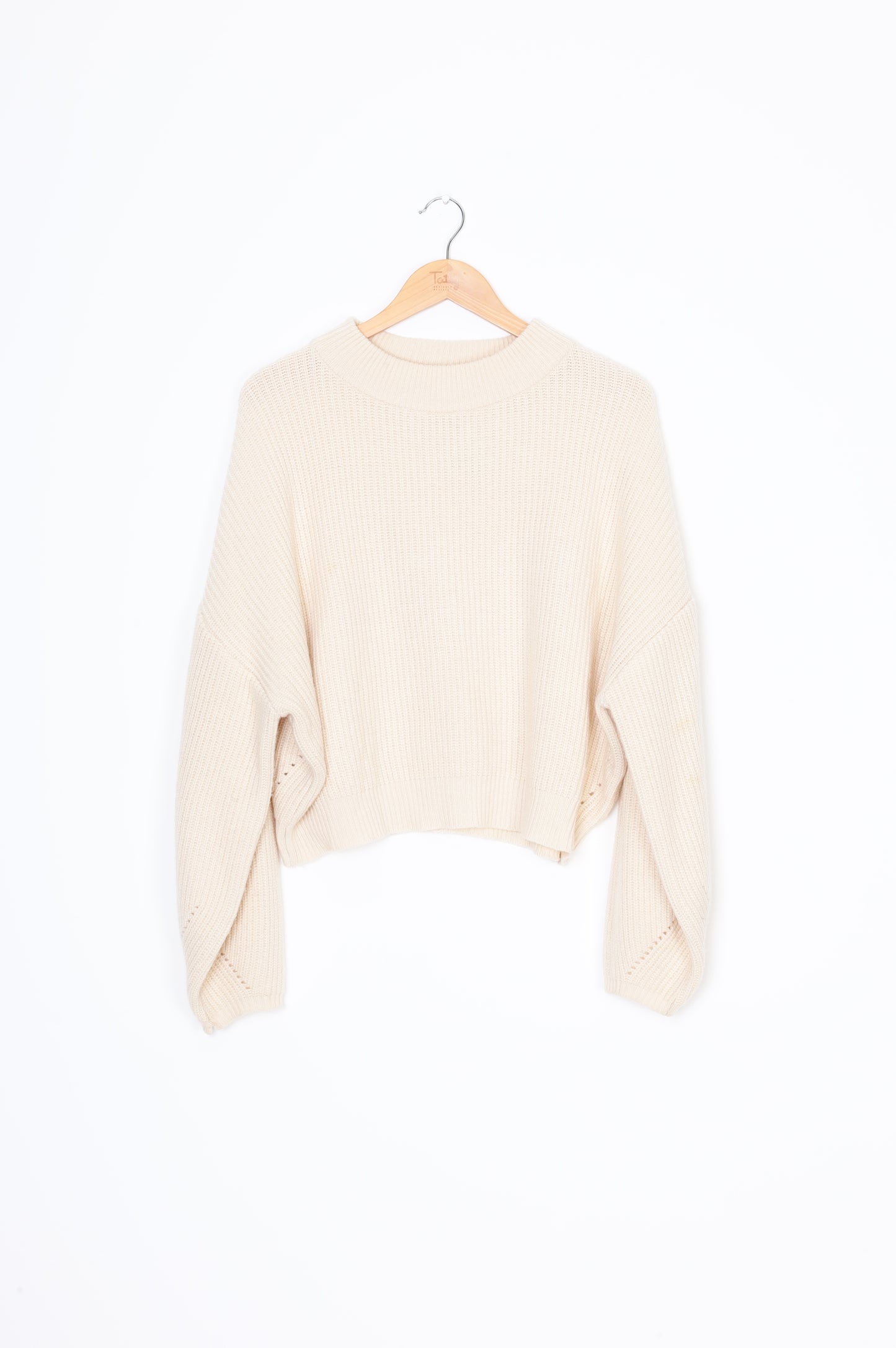 Taupe Womens Cream Jumper Size M
