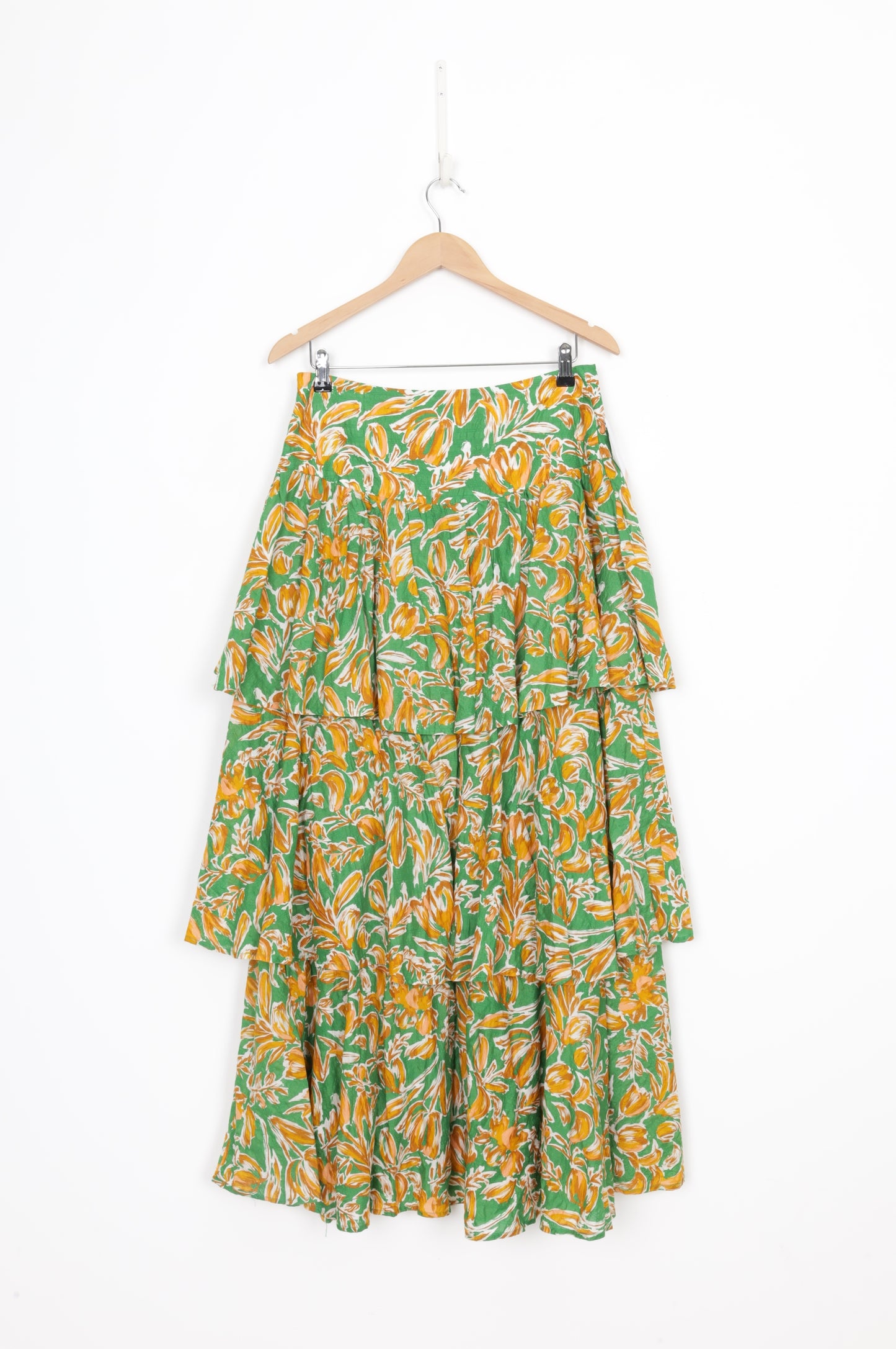 Caitlin Crisp Womens Green Maxi Skirt Size 10