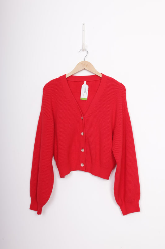 Huffer Womens Red Cardigan Size 12