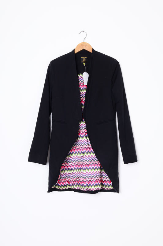 World Womens Black Blazer Size L