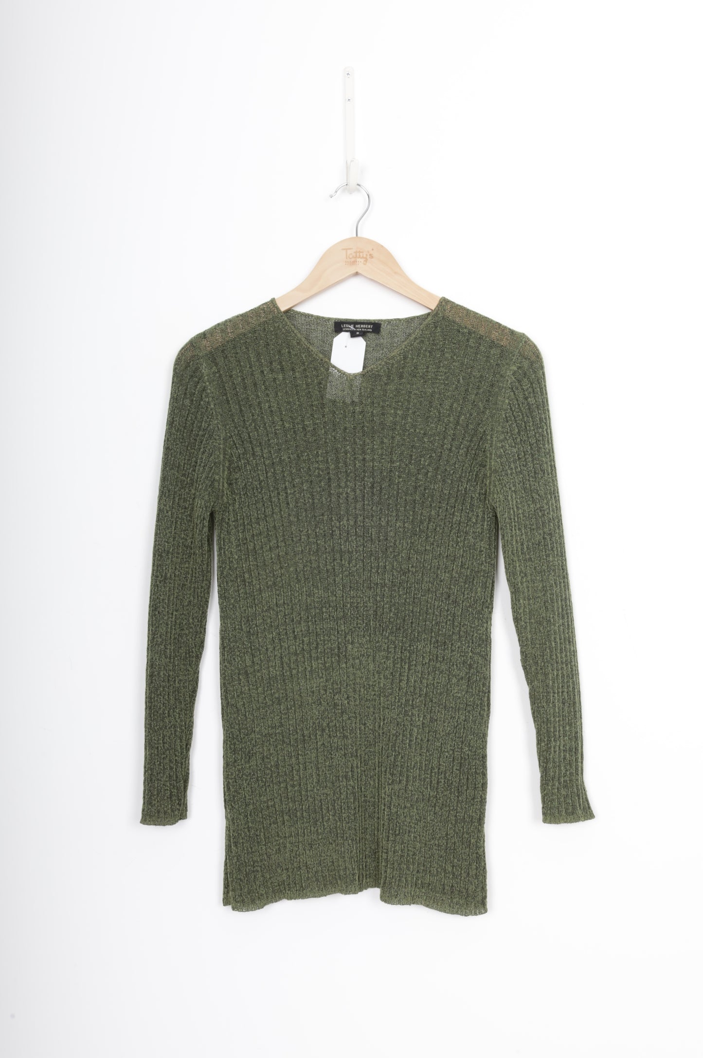 Leslie Herbert Womens Green Sweatshirt Size S