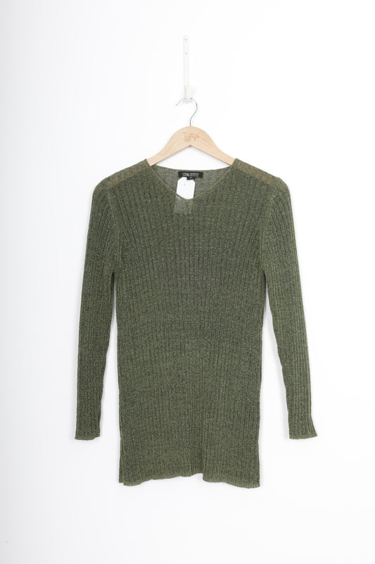 Leslie Herbert Womens Green Sweatshirt Size S