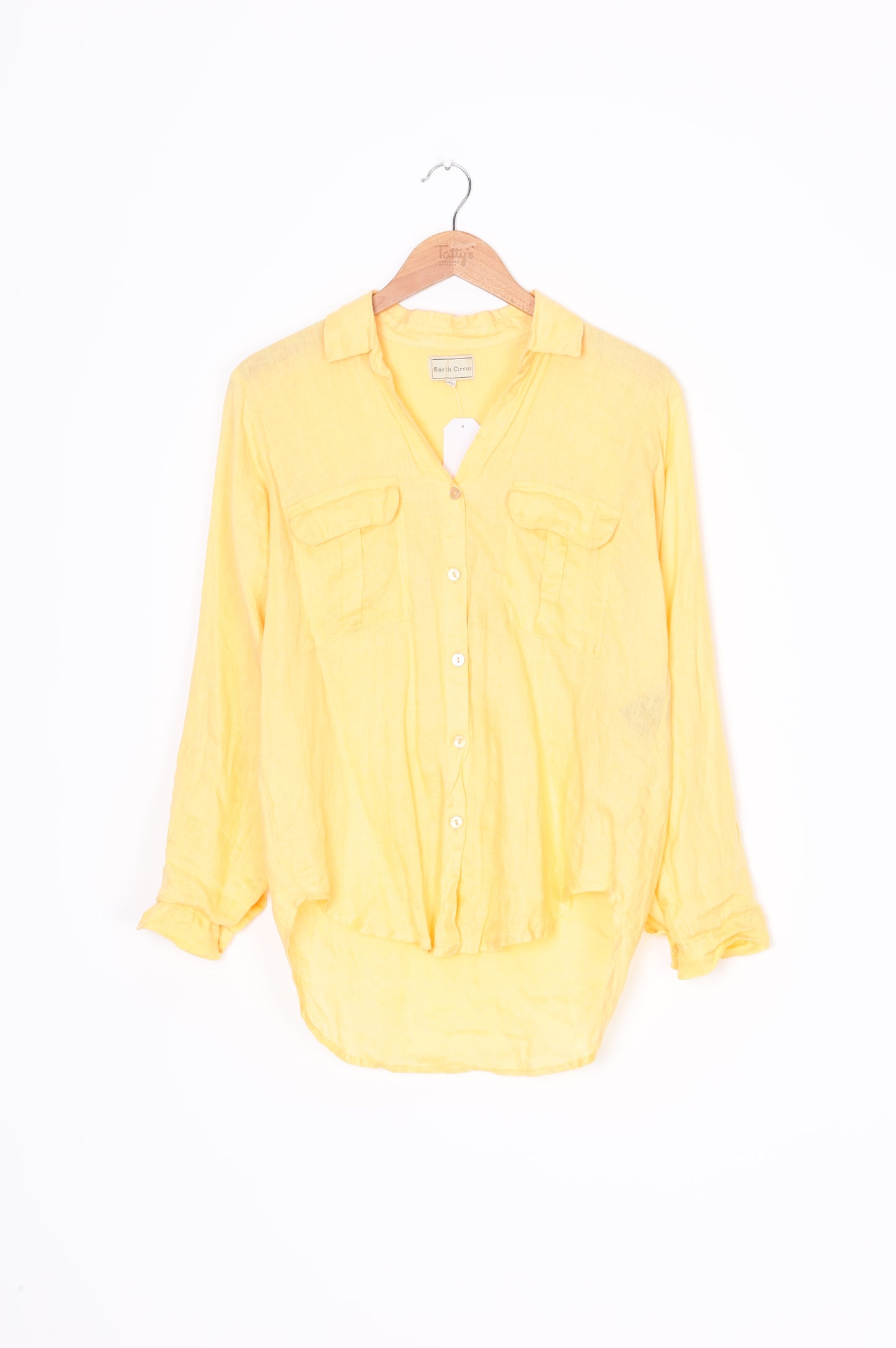 Earth Circus Womens Yellow Shirt Size L
