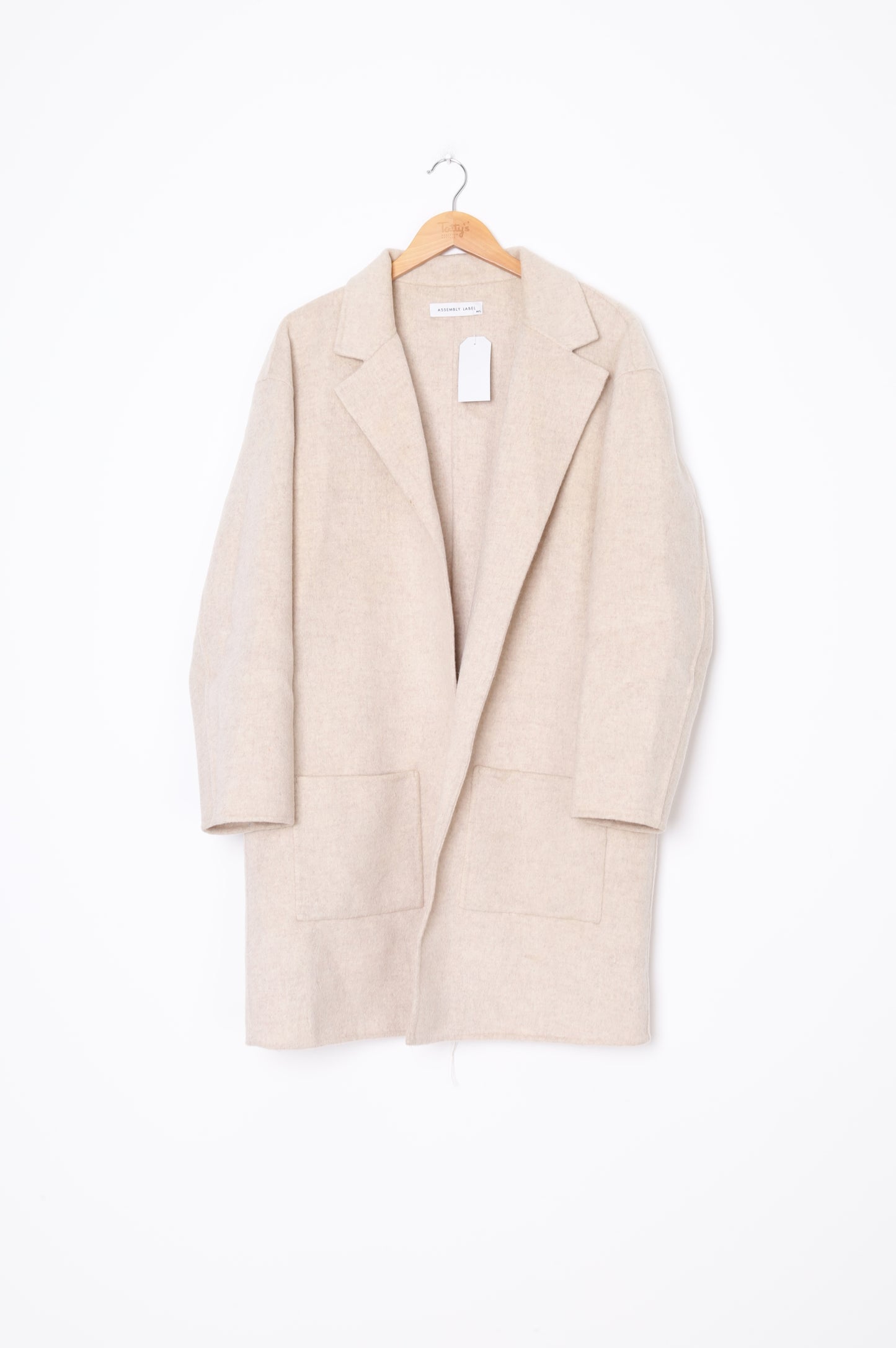 Assembly Label Womens Beige Coat Size M