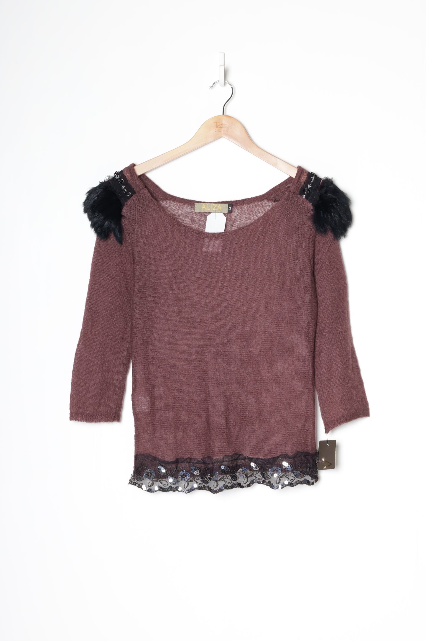 Aliza Womens Black Jumper Size 14