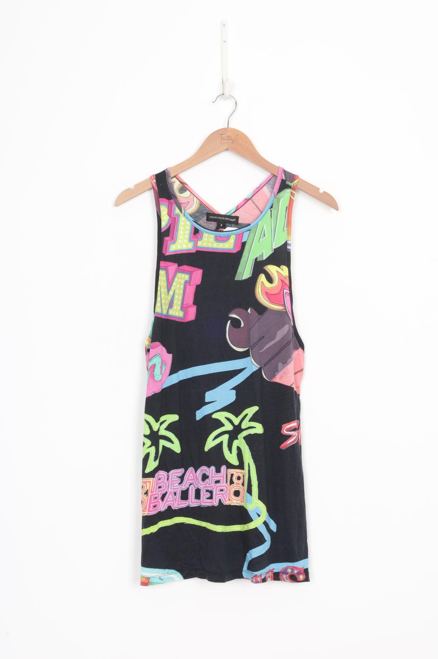 Stolen Girlfriends Club Womens Black Singlet Size 8