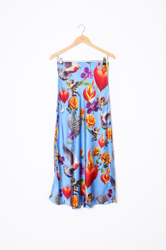 Silk Laundry Womens Blue Skirt Size S