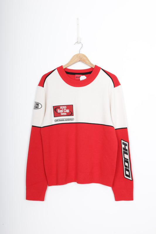 Hugo Boss Mens White Jumper Size S