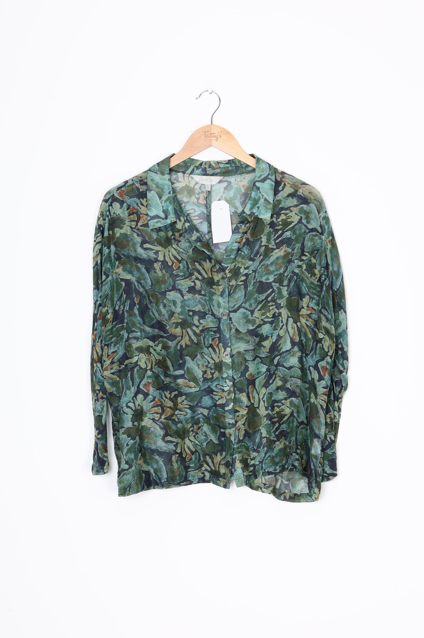 Grace Hill Womens Blue Shirt Size 10