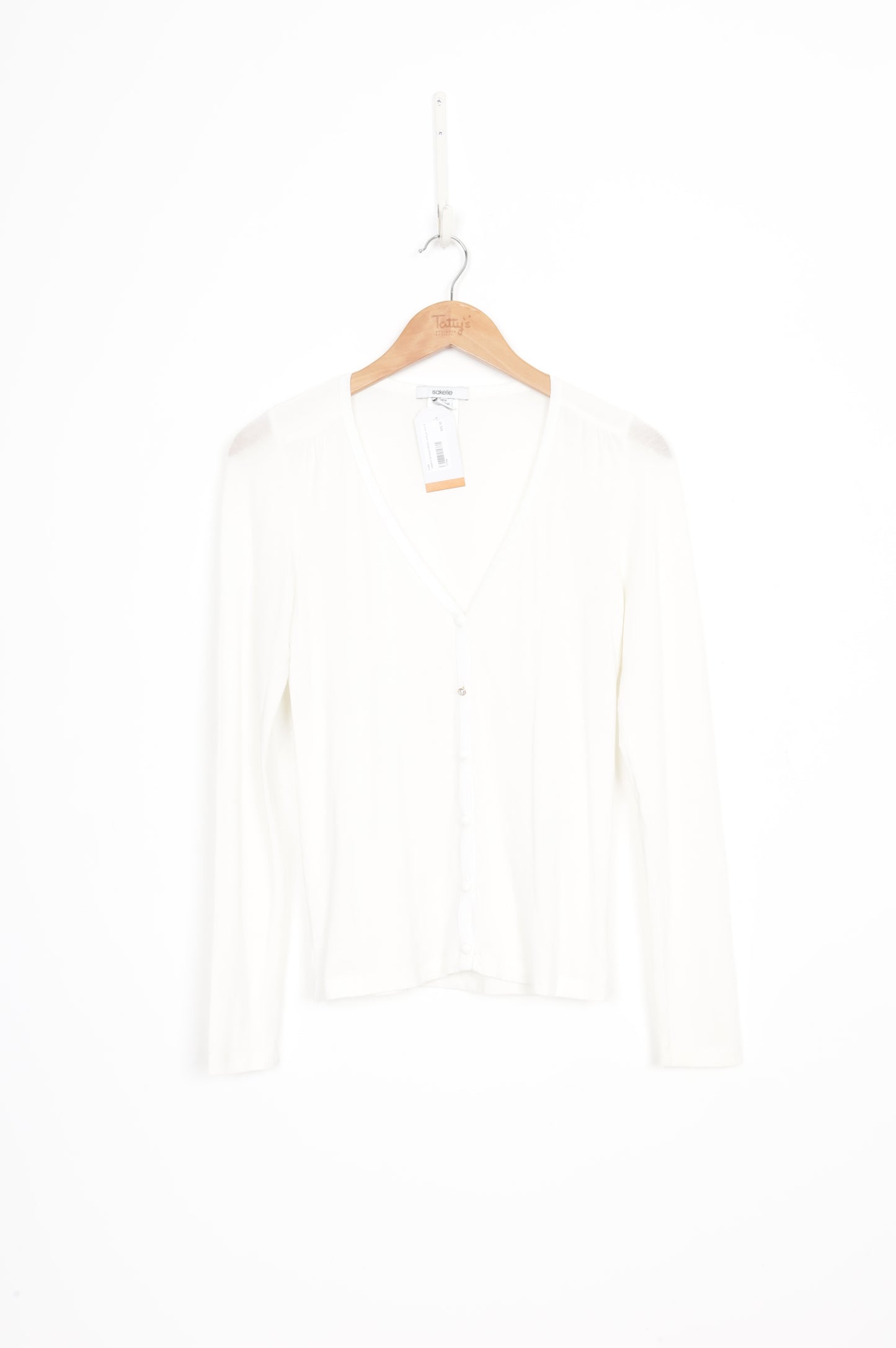 Isakelle Womens White Cardigan Size XS