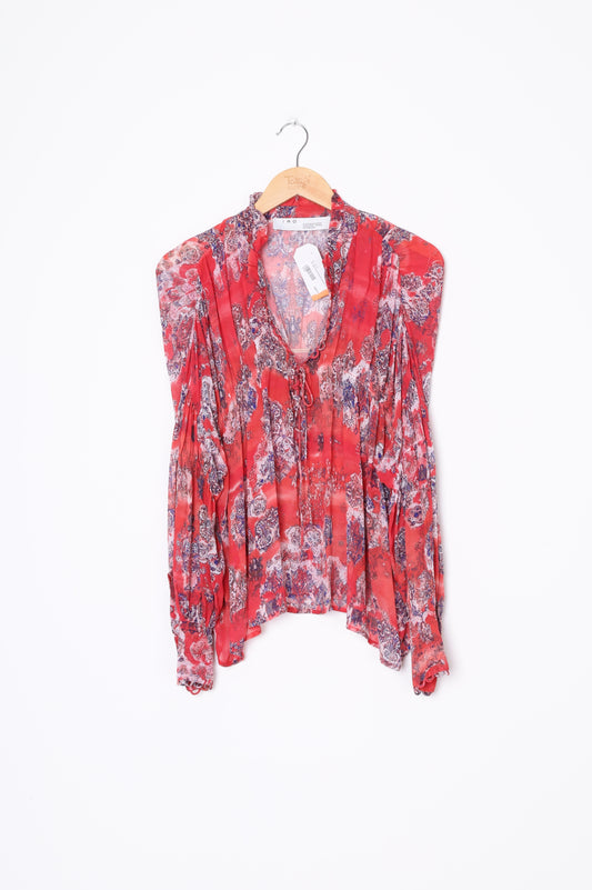 IRO Paris Womens Red Blouse Size EU 34
