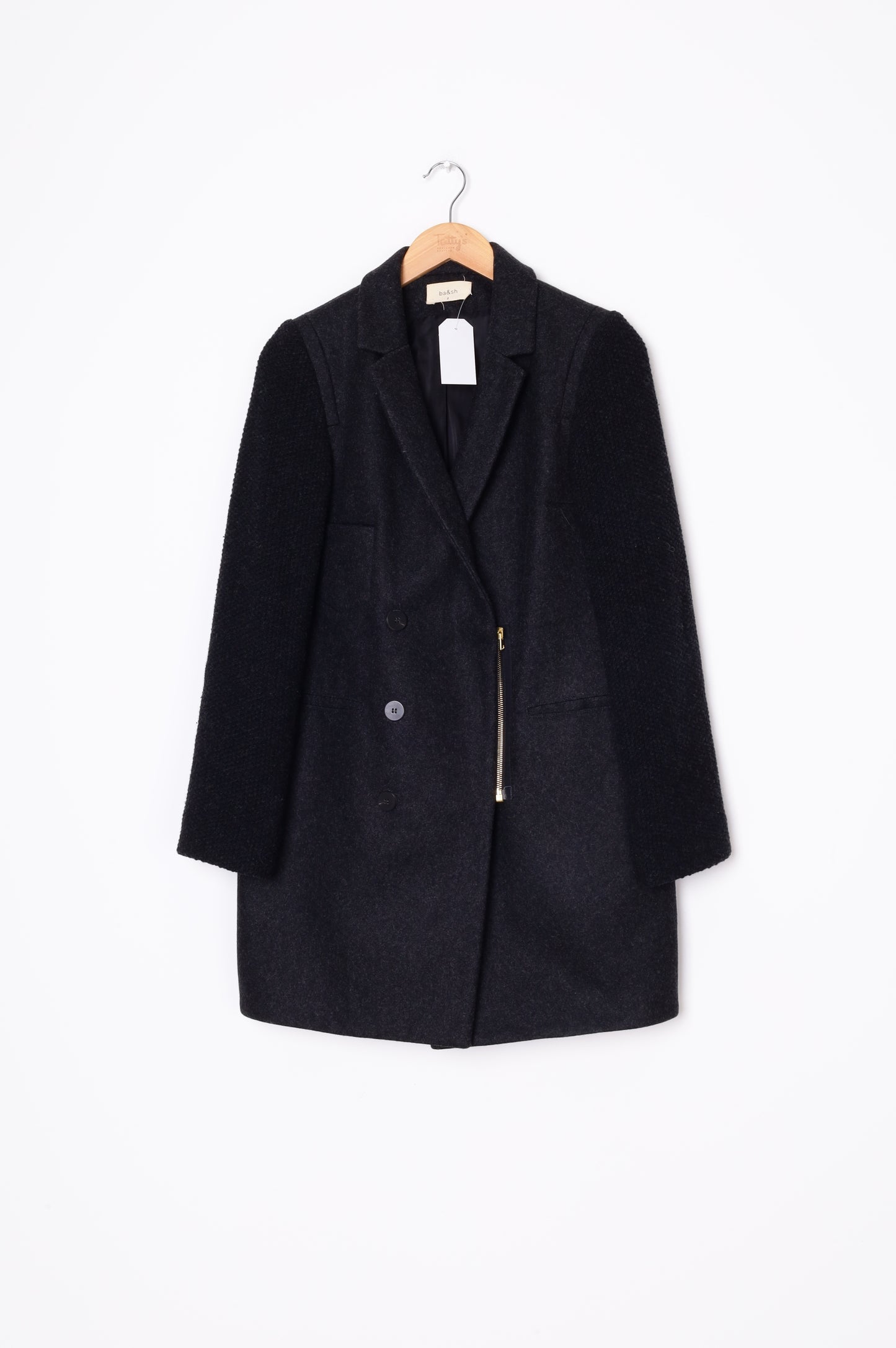 Ba & Sh Womens Grey Coat Size 2