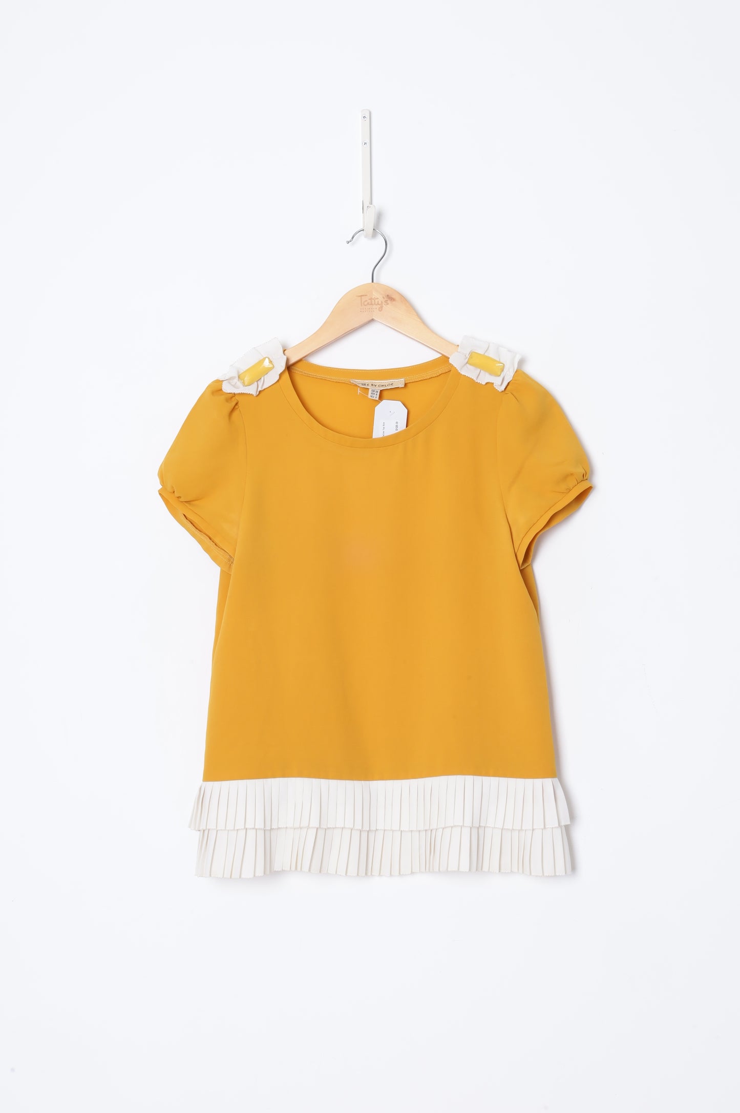 See by Chloe Womens Yellow Top Size 10