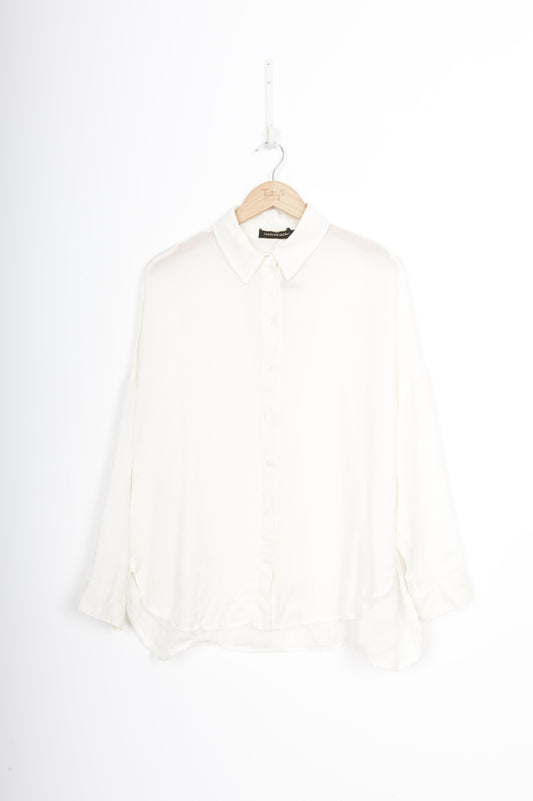 Caroline Sills Womens Cream Shirt Size 8