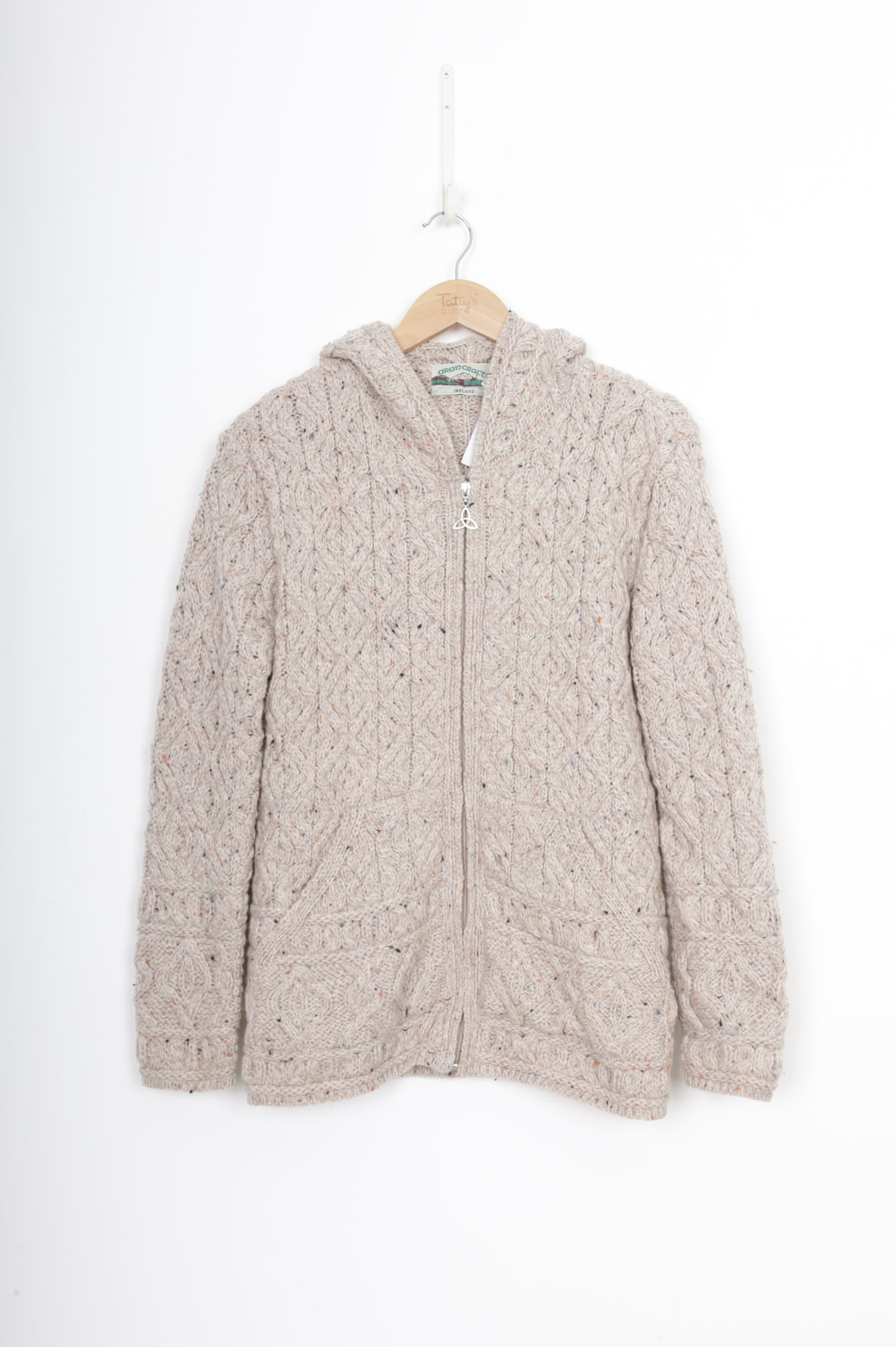 Aran Crafts Ireland Womens Beige Cardigan Size L