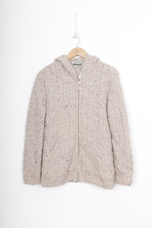 Aran Crafts Ireland Womens Beige Cardigan Size L