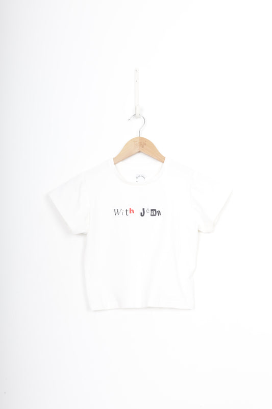 With Jean Womens White Top Size S