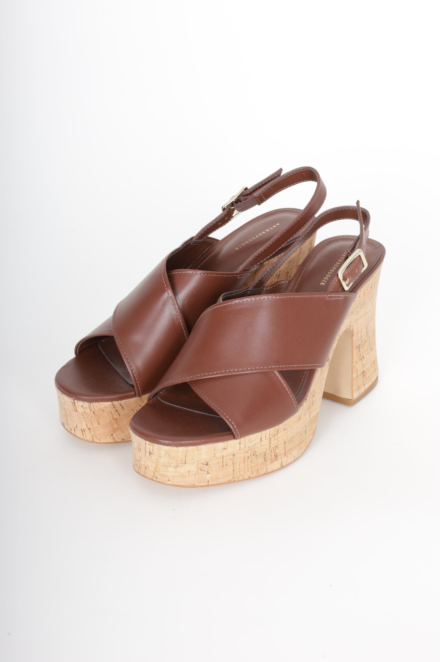Anthropologie Womens Brown Heels Size EU 39