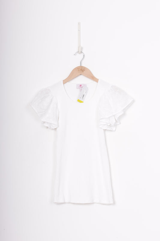 Charlo Womens White T-shirt Size 10