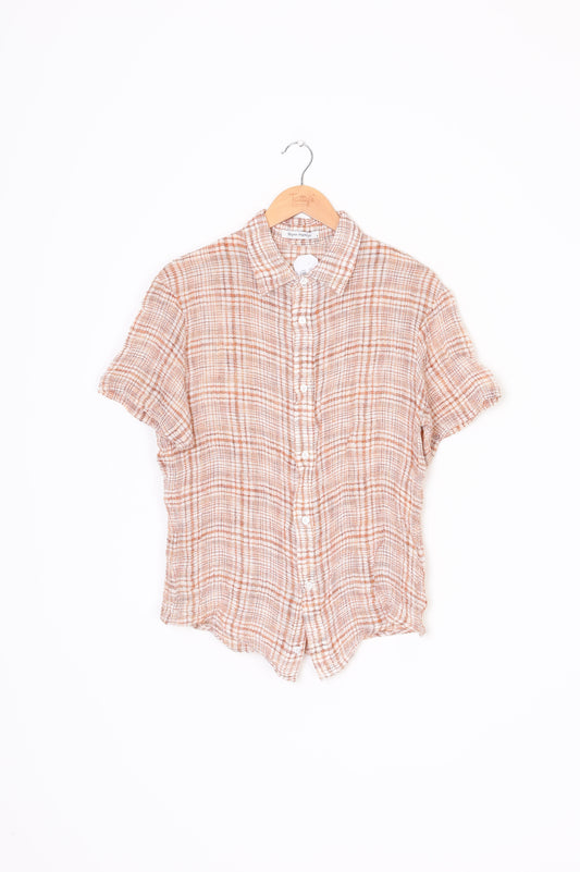 Wynn Hamlyn Mens Brown Shirt Size S