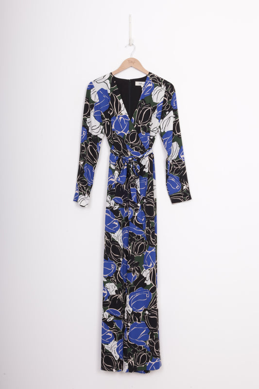 Diane von Furstenberg Womens Black Jumpsuit Size 8
