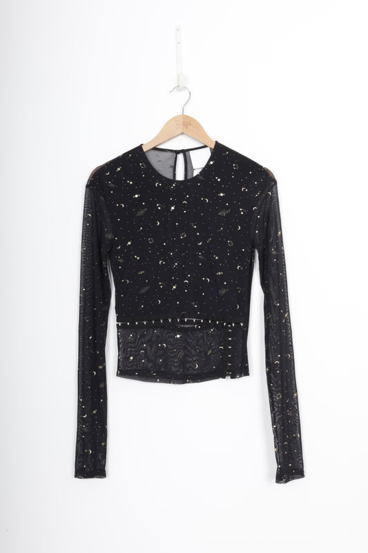 Paris Georgia Womens Black Top Size S