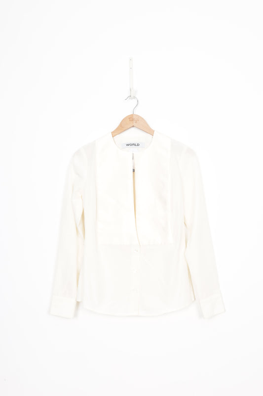 World Womens Cream Shirt Size XS