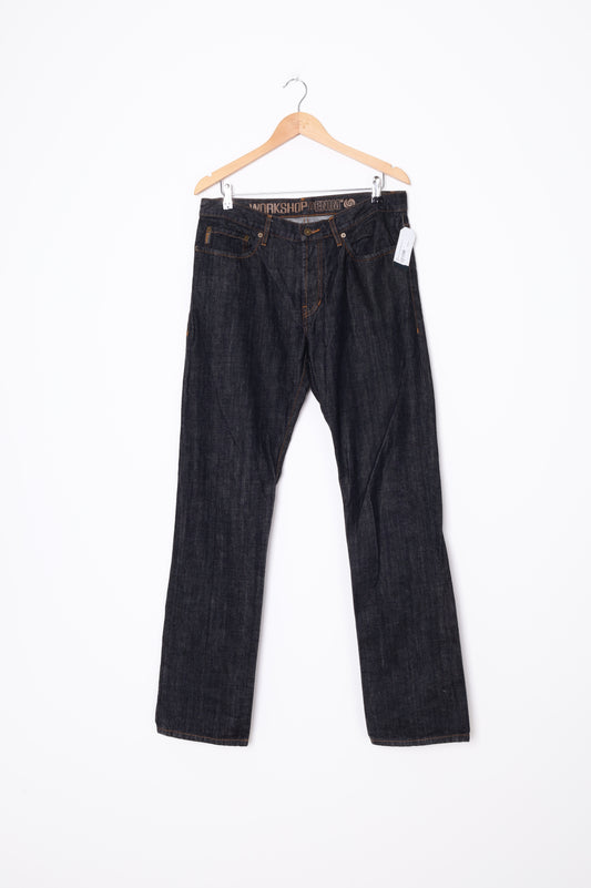Workshop Denim Mens Black Jeans Size W 34