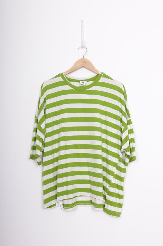 Bassike Womens Green T-shirt Size S