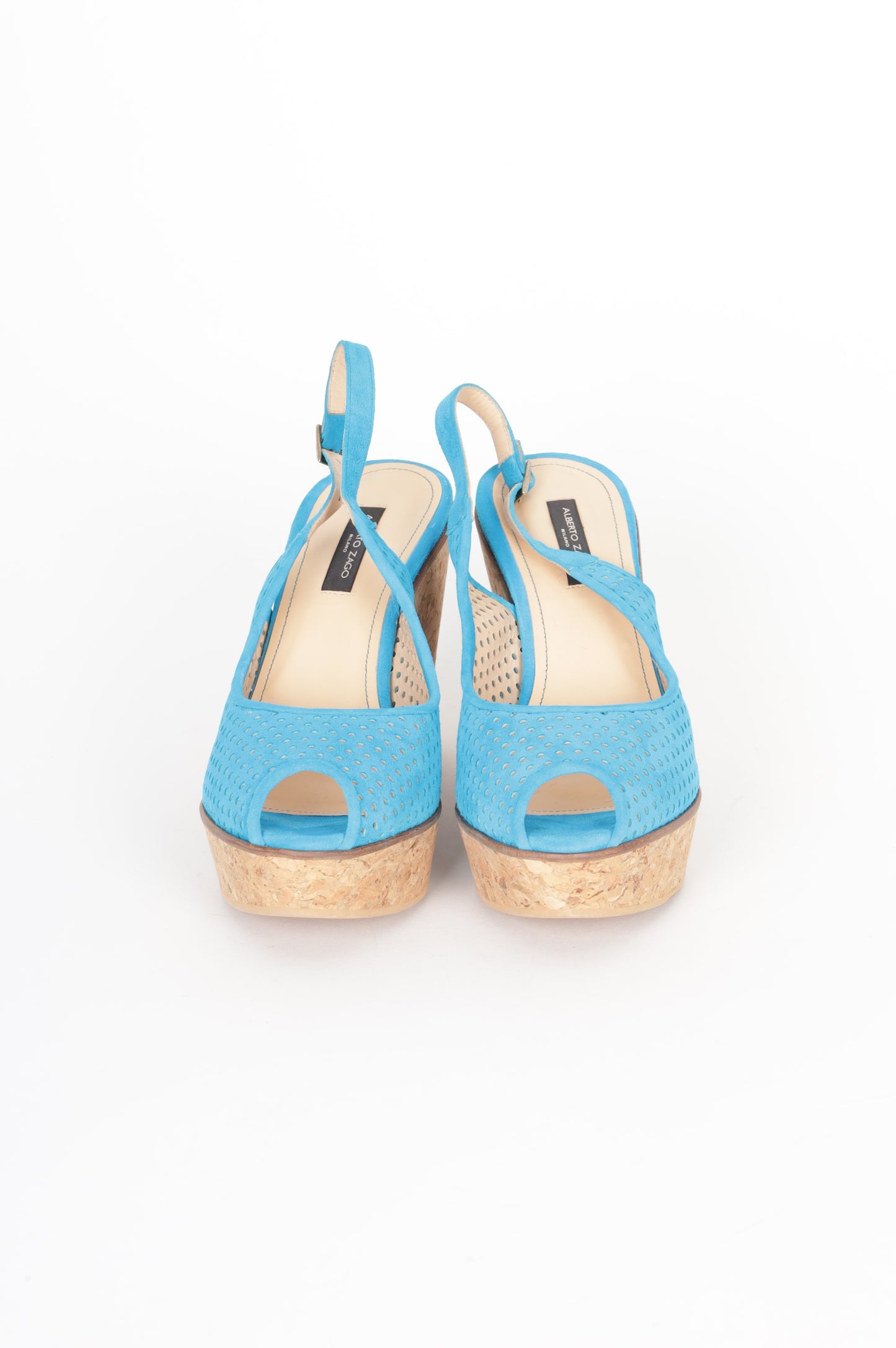 Alberto Zago Womens Blue Heels Size EU 40