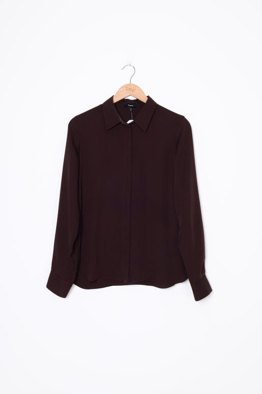 Theory Womens Brown Shirt Size M