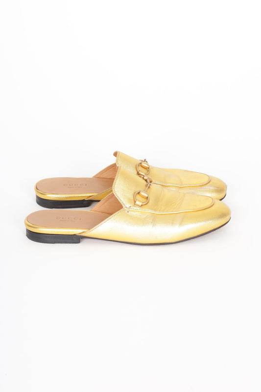 Gucci Womens Gold Shoes Size EU 36.5